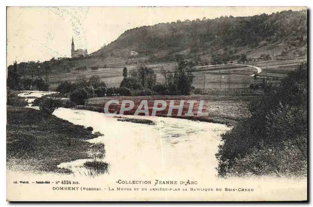 Dommery (Vosges) — Die Meuse und im Hintergrund die Basilika von Bois-Chenu — Verlag Weilck, Nr. 4524 bis - Vorderseite