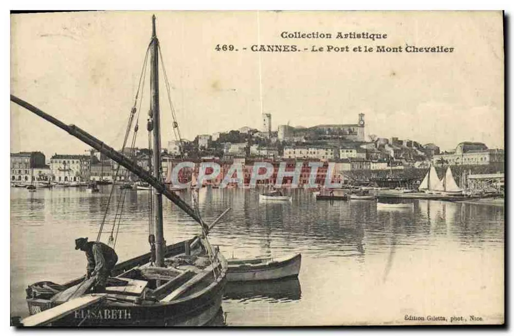 CANNES - Port i Mont Chevalier — Zbiór Artystyczny nr 469 — Wydawnictwo Glietta, fot. Nice - Awers