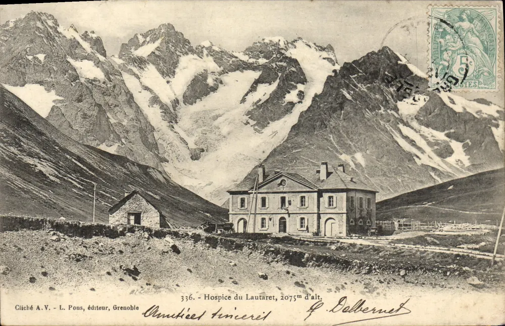 Hospice du Lautaret — 2075 m d'alt. — L. Pons, éditeur, Grenoble - Frente