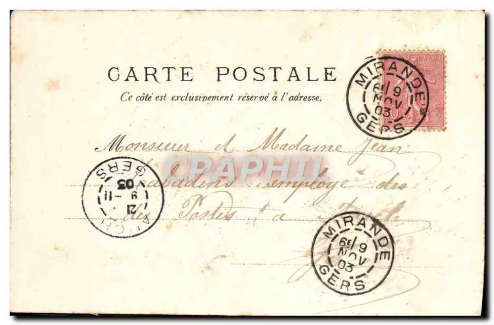 Marseille — L'Hôtel de Ville — V.P. No. 289 - Verso