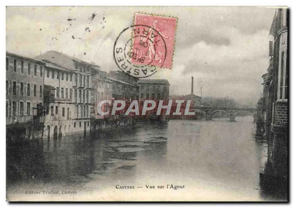 Castres — Vista sobre o Agout — Editor Truchot, Castres - Frente