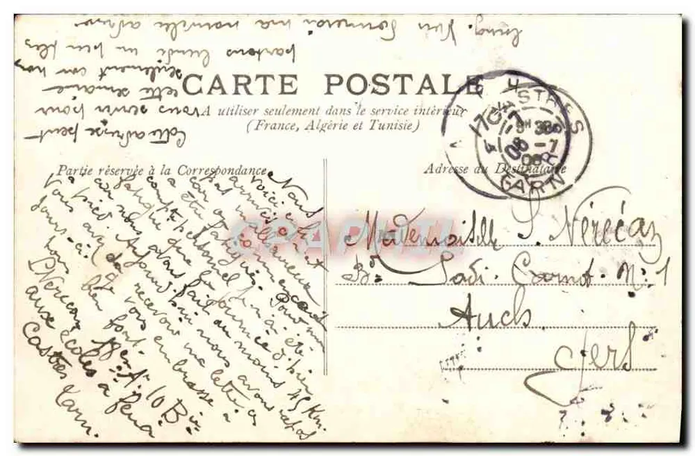 Castres — Vista sobre o Agout — Editor Truchot, Castres - Verso