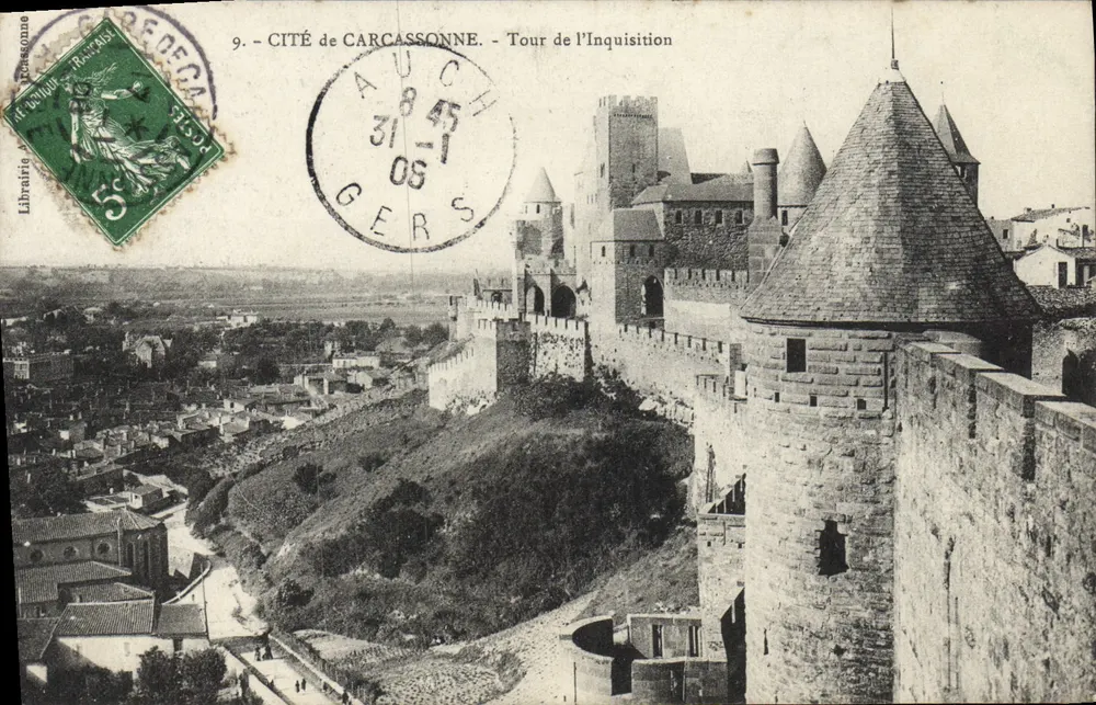Cité de Carcassonne — Torre da Inquisição — Livraria Rarachy, Toulouse - Frente