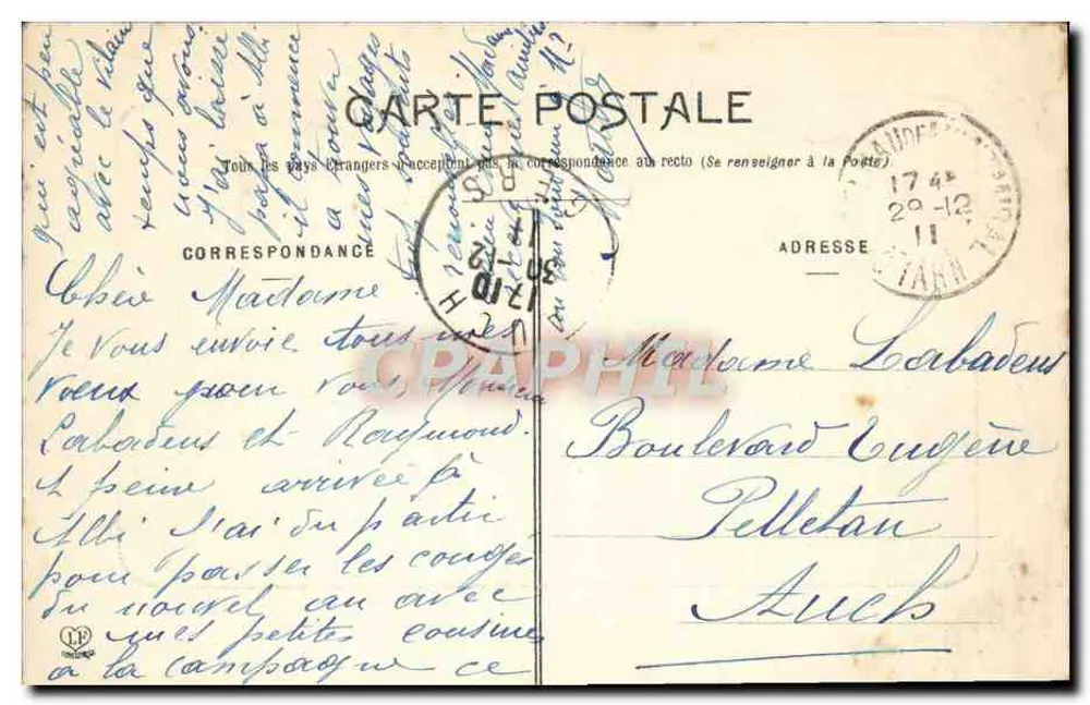 Albi — Ansicht des Tarns und der Kathedrale (Westseite) — Phototypie Labrouche Frères, Toulouse, n°9 - Rückseite
