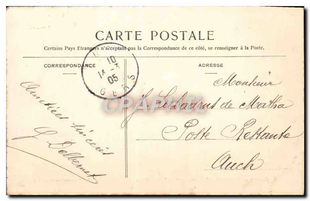 Roanne — Gärten und Hotel Gaune, Cours de la République — Mme Tournaire-Besacier, Édit. Roanne - Rückseite