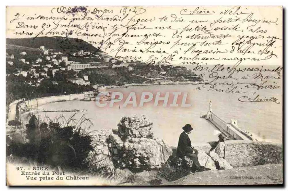 Nice - Eingang zum Hafen, Ansicht vom Schloss genommen — Edition Gilet, n°97 - Vorderseite