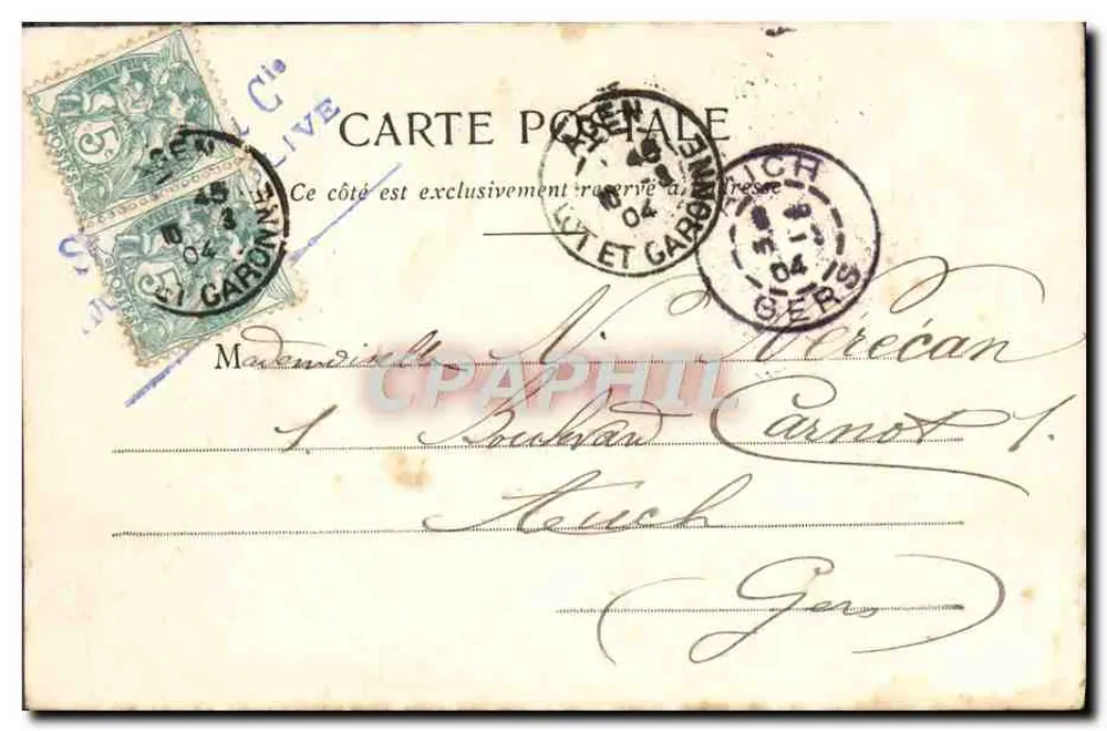 Nice - Eingang zum Hafen, Ansicht vom Schloss genommen — Edition Gilet, n°97 - Rückseite