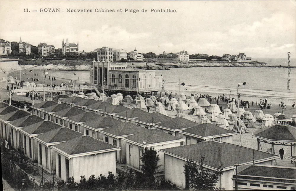 Royan : Neue Kabinen und Strand von Pontaillac — Sammlung Valer Billand - Vorderseite