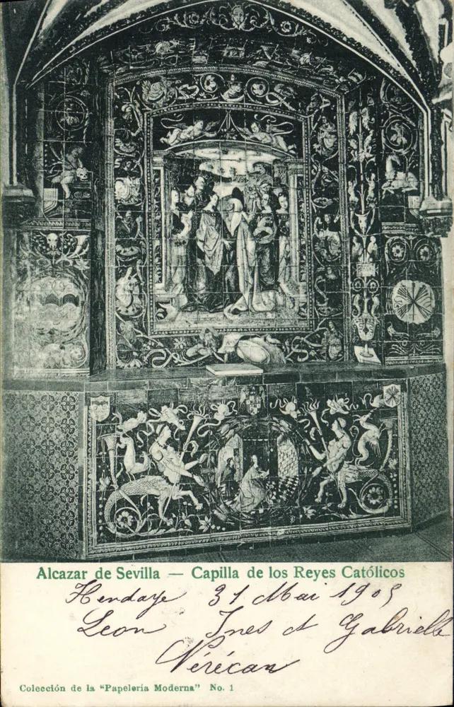 Alcazar von Sevilla — Kapelle der Katholischen Könige — Sammlung der "Papelería Moderna" Nr. 1 - Vorderseite