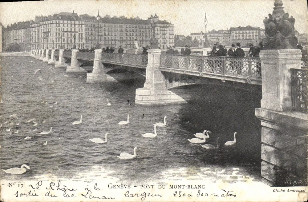 Saída do Rio Rhône em Genebra - Ponte do Mont-Blanc — ATAR, n°17 - Frente