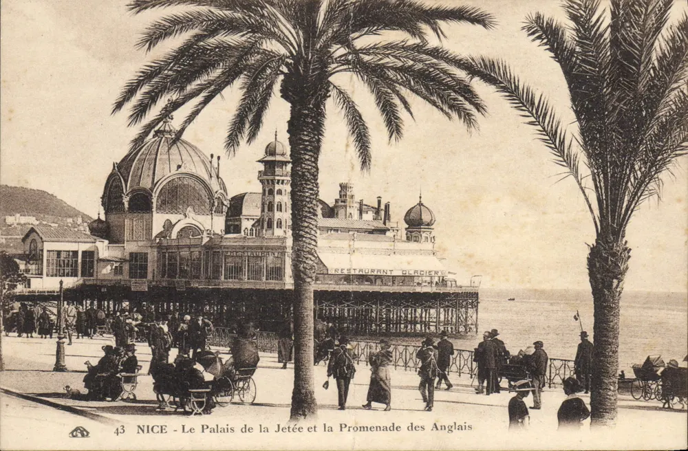 NICE - Das Palais de la Jetée und die Promenade des Anglais — Restaurant Clercien — Verleger Druckerei J. B. L. n° 43 - Vorderseite
