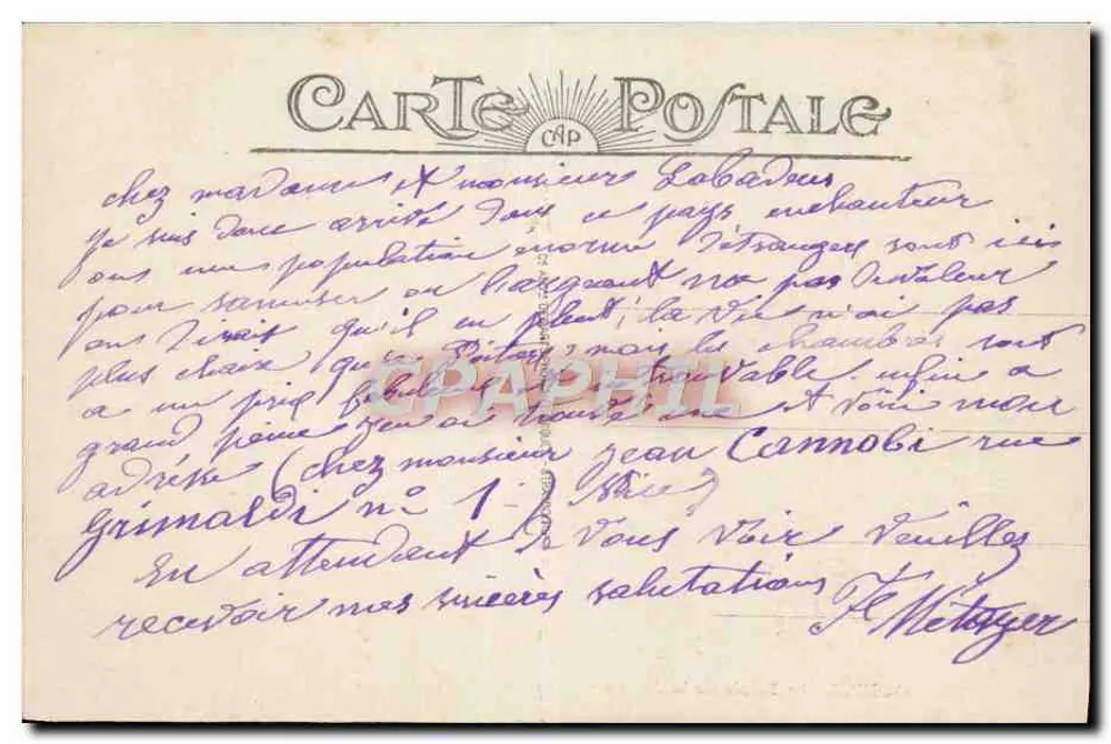NICE - Das Palais de la Jetée und die Promenade des Anglais — Restaurant Clercien — Verleger Druckerei J. B. L. n° 43 - Rückseite