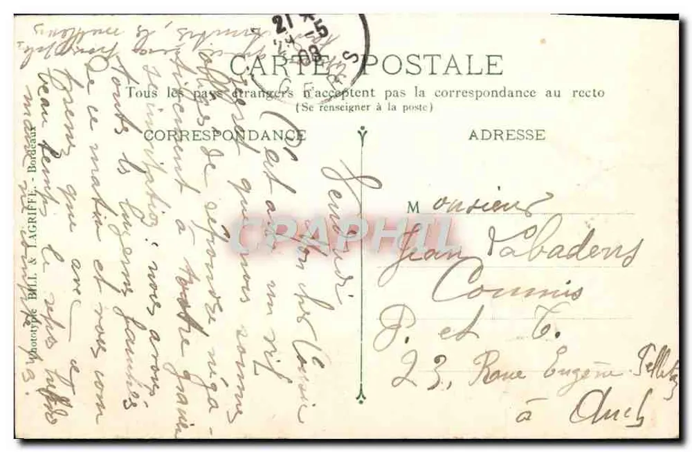 Bordeaux — O Palácio de Justiça — B.L. - Verso