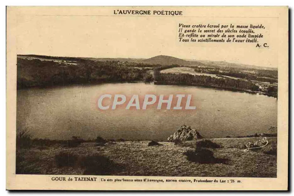 Gour de Tazenat — antigo cratère, local de Auvergne — G. de D. editor - Frente