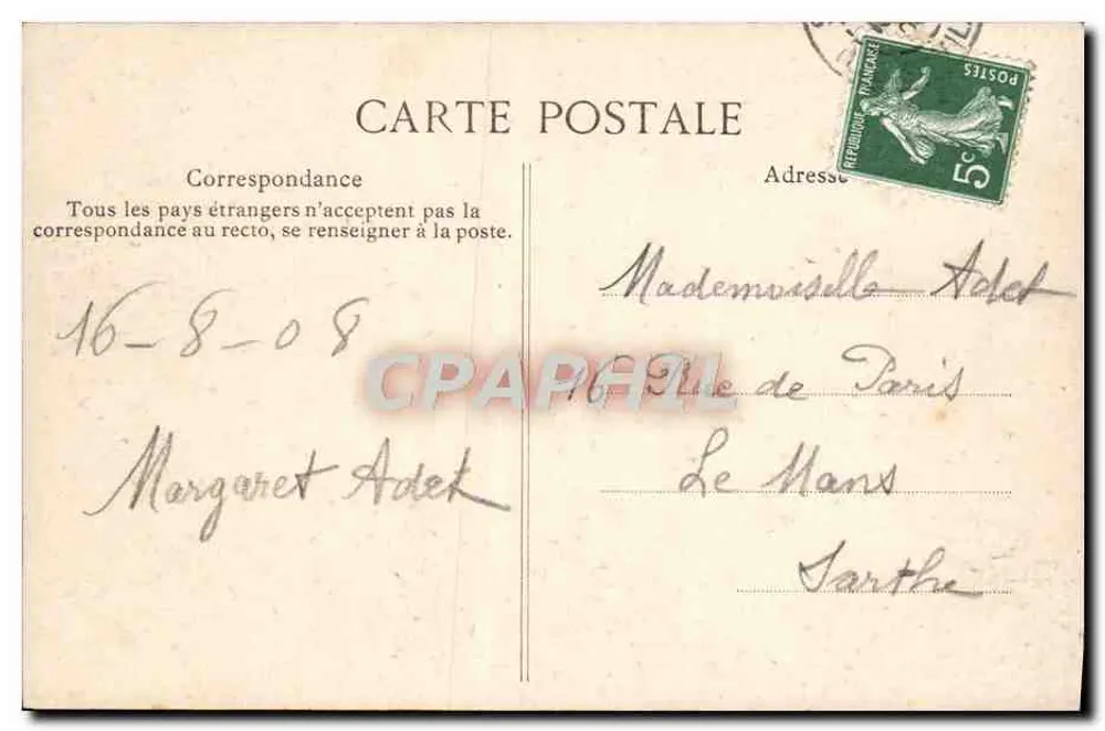 Saint-Servan — Uma Pensée — Edição E.D. - Verso