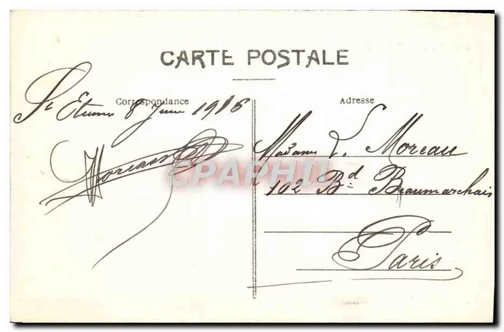 Saint-Étienne — Hotel de Ville — C. L. - Verso