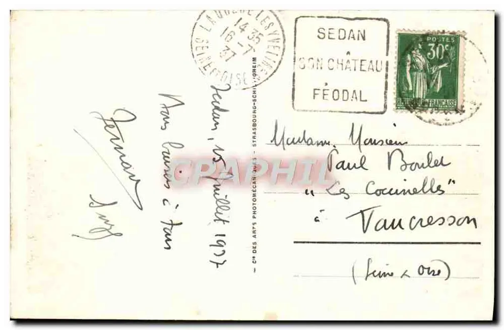 Sedan - Entrada do Castelo-Forte — editor A. Des Arts, n° 56 - Verso