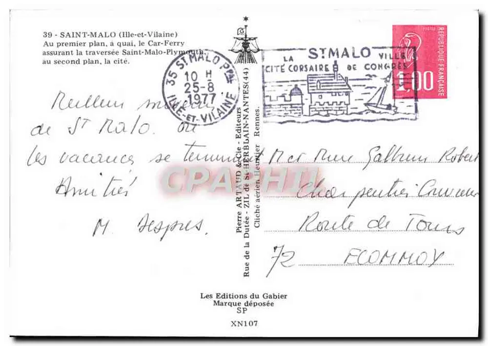 Saint-Malo (Ille-et-Vilaine) — Ansicht des Hafens und der Stadt — Éditions Artaud & Cie - Rückseite