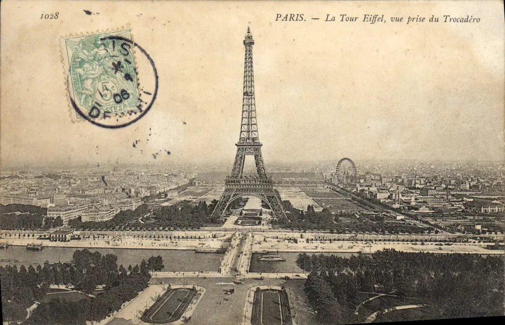 Paris — Die Eiffelturm, Ansicht vom Trocadéro — unbekannter Verlag, Nr. 1028 - Vorderseite