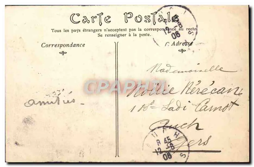Paris — Die Eiffelturm, Ansicht vom Trocadéro — unbekannter Verlag, Nr. 1028 - Rückseite