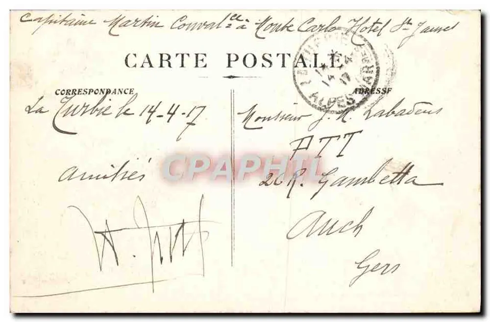 La Turbie - Vista Geral — 1812 — Editor desconhecido - Verso