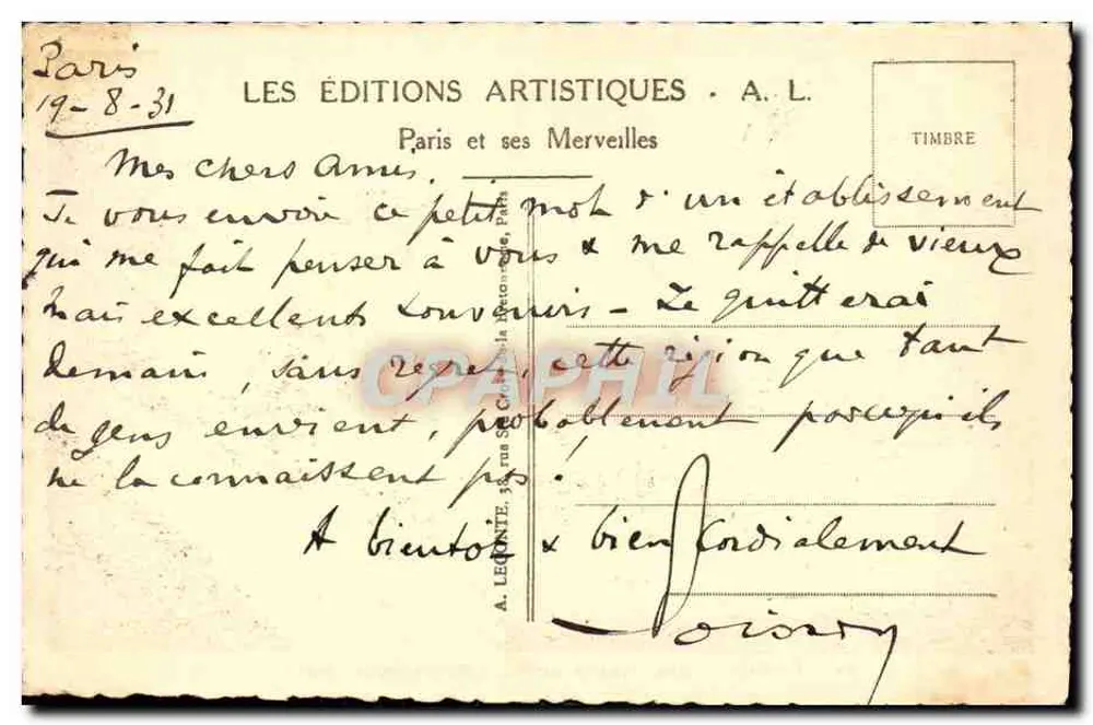 पेरिस - नॉट्रे-डेम (चिमेरे) — नॉट्रे-डेम चर्च — ए.एल. एडिटर - पीछे