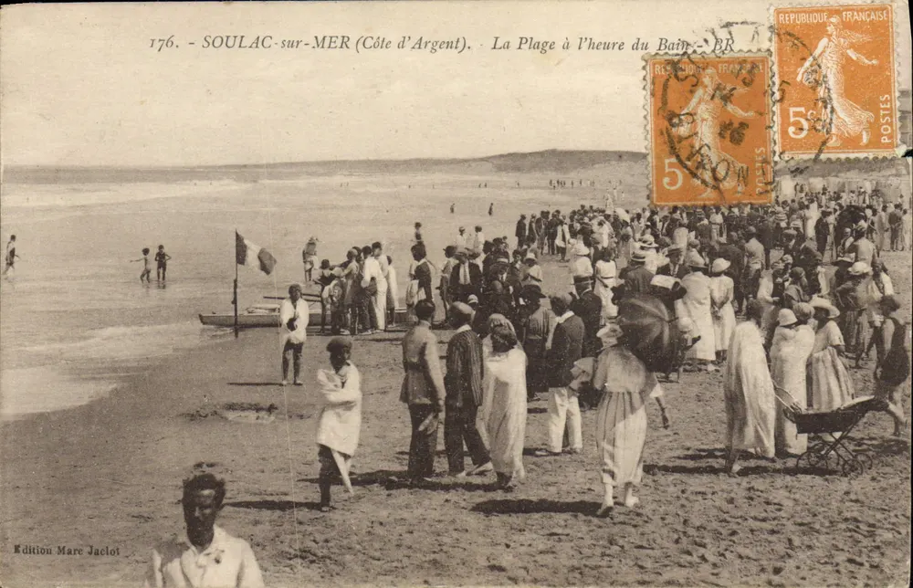 SOULAC-sur-MER (Côte d'Argent) — Ansicht der Strandpromenade zur Badezeit — Edition Marc Jaclot n°176 - Vorderseite