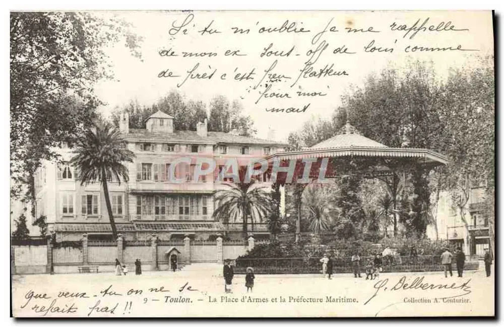 Toulon — La Place d'Armes und die Präfektur Maritime — G. Dellerneet - Vorderseite