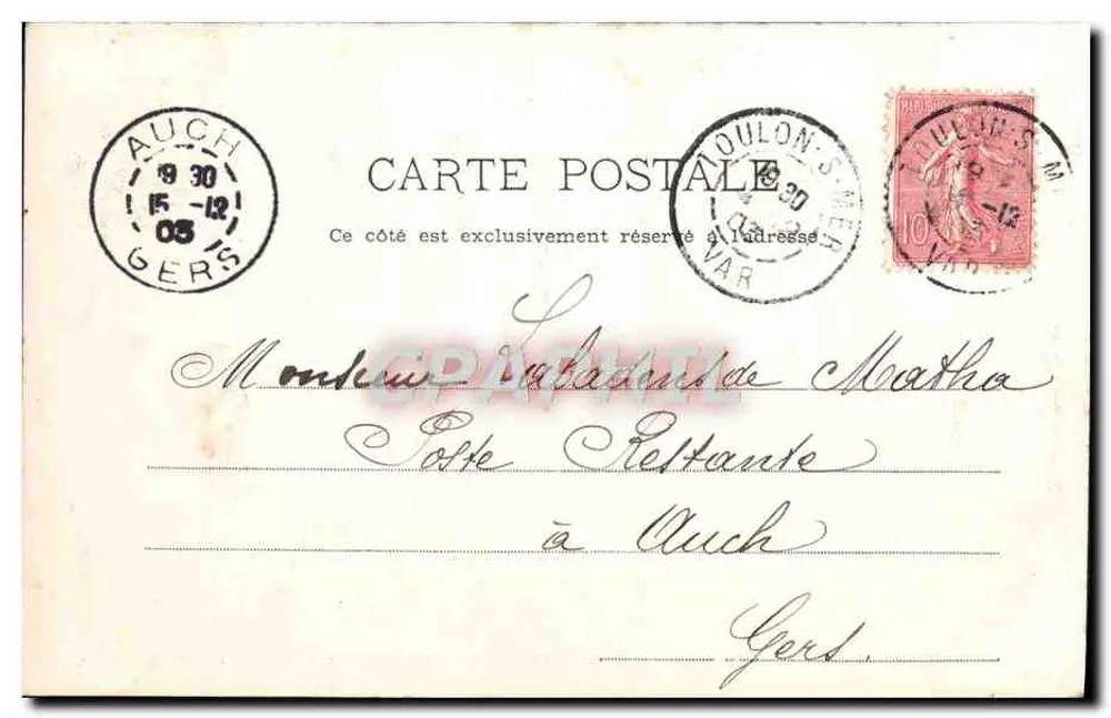 Toulon — La Place d'Armes und die Präfektur Maritime — G. Dellerneet - Rückseite
