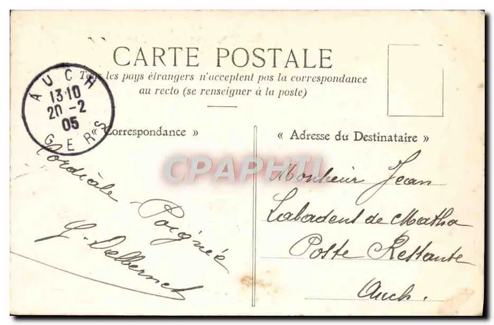 Toulon — Place d'Armes, Prefeitura Marítima — Coleção A. Couturier - Verso