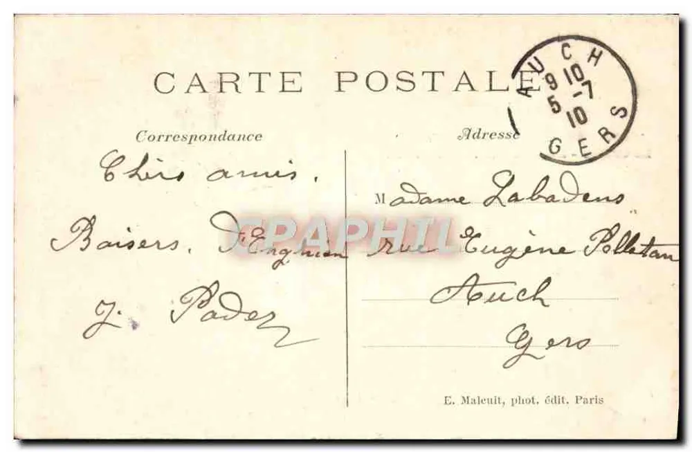 Enghien-les-Bains (S.-et-O.) — Regatten am See — E. M. - Rückseite