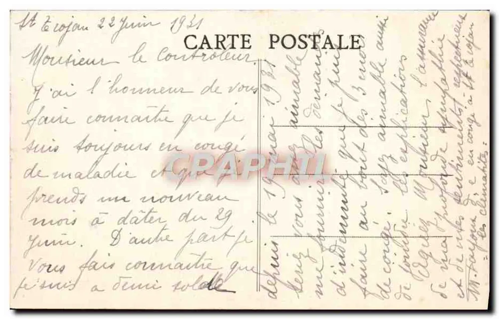 St-Trojan-les-Bains — Sob a Floresta — T. Dombier - Macon - Verso