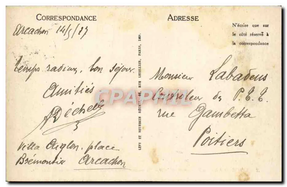 Costa de Argent - Arcachon — Fonte das Abatilles — Pavilhão da Buvette - Verso