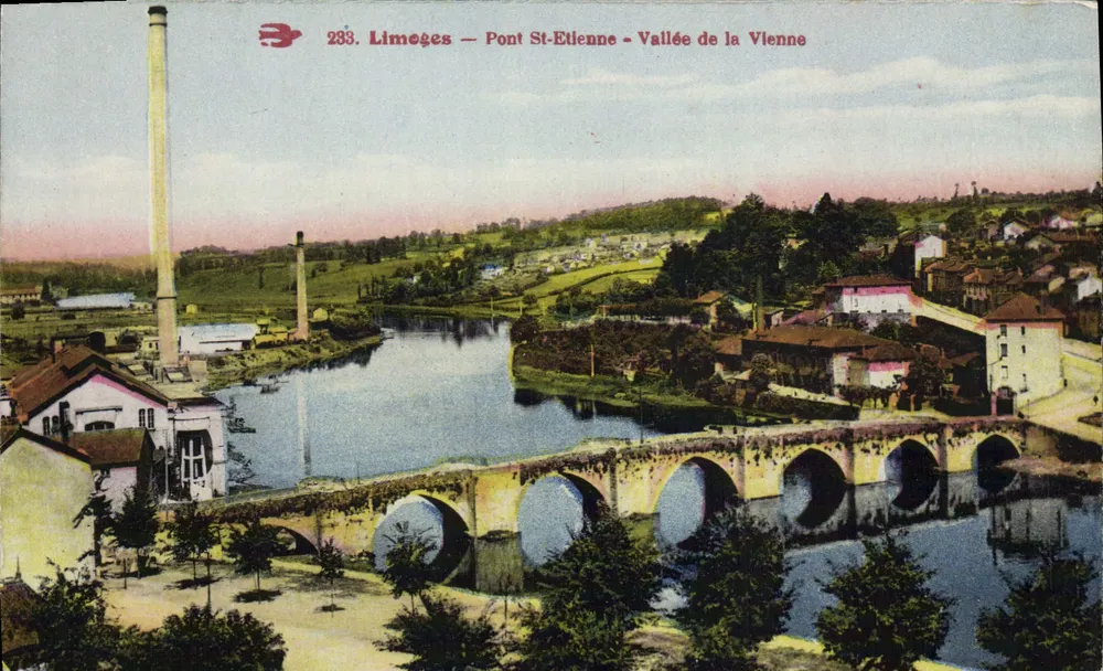 Limeuges — Ponte St-Etienne — Vale da Vienne — editor anônimo, n° 283 - Frente