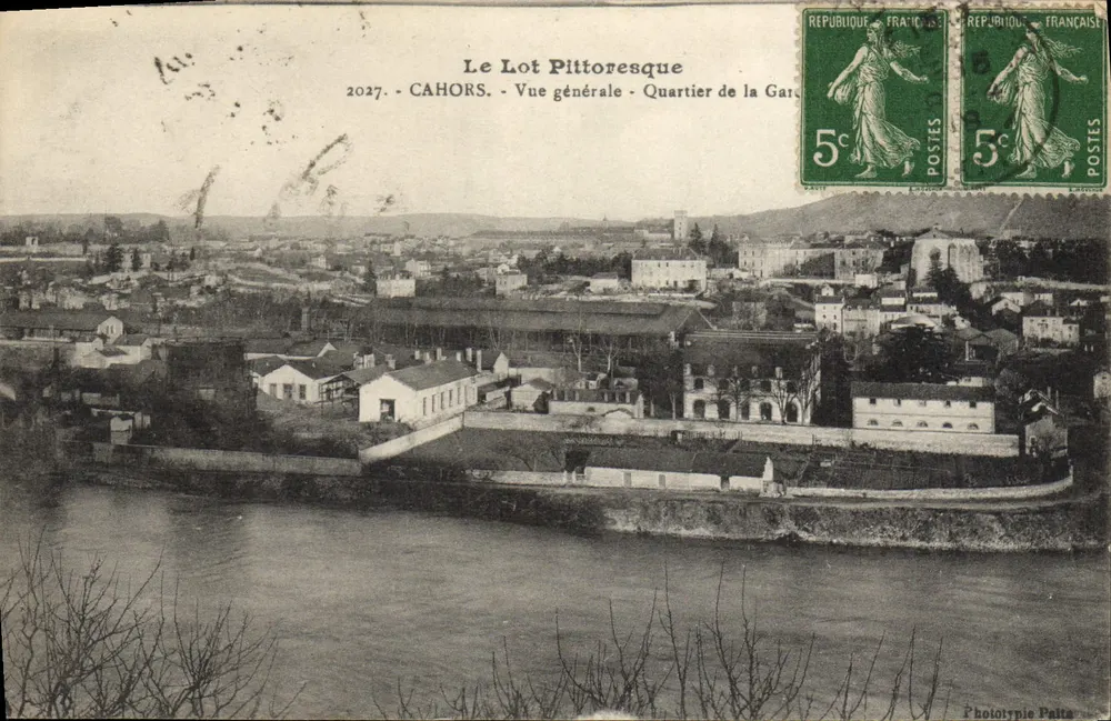 Cahors - Vista geral - Bairro da Garonne - Fototipia Palta - Frente