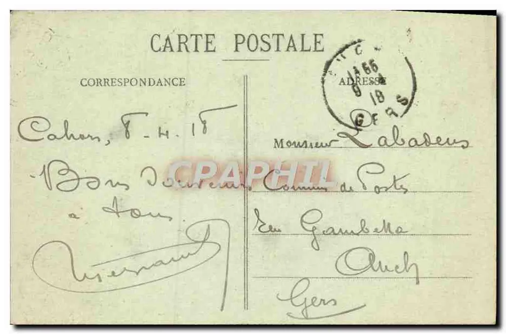 Cahors - Vista geral - Bairro da Garonne - Fototipia Palta - Verso