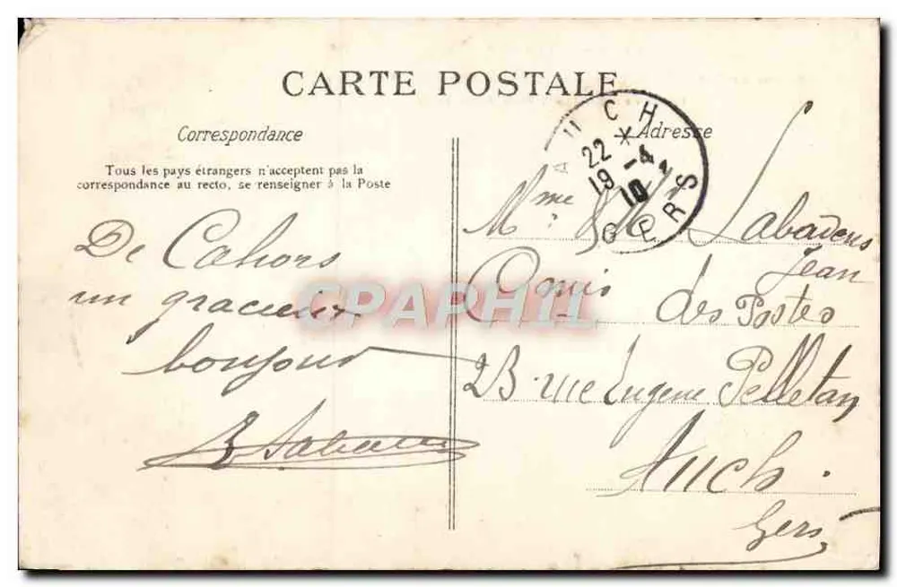 Sarcófago Galo-Romano do século I — Museu de Cahors — descoberto em Cahors em 8 de agosto de 1903 — LE LOT ILLUSTRÉ - Verso