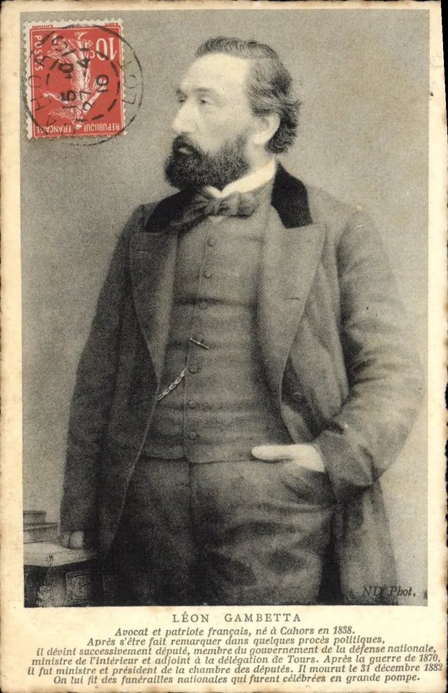 Léon Gambetta — französischer Anwalt und Patriot — ND Pbot. - Vorderseite