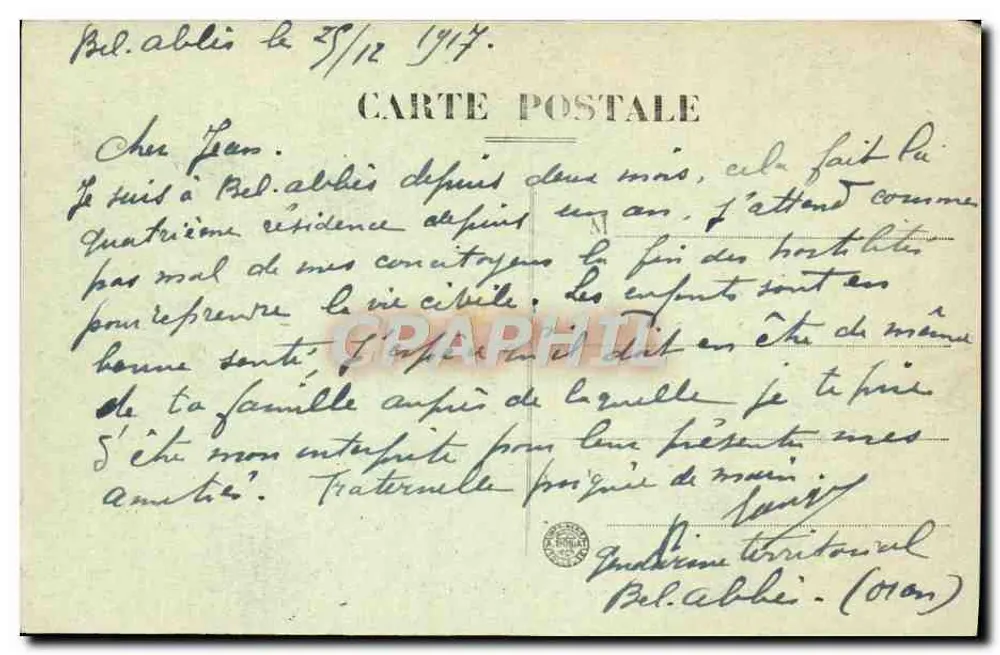 Sidi-Bel-Abbès - Der öffentliche Garten - Der Tod Orpheus - Rückseite