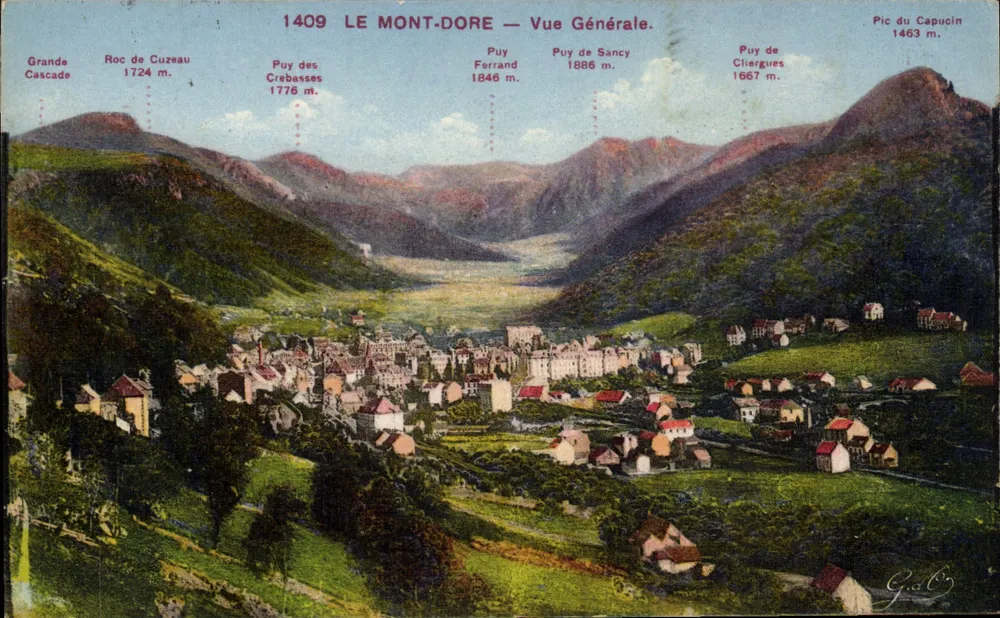 Le Mont-Dore — Vista Geral — J. Goutefangeas, editor n°1409 - Frente
