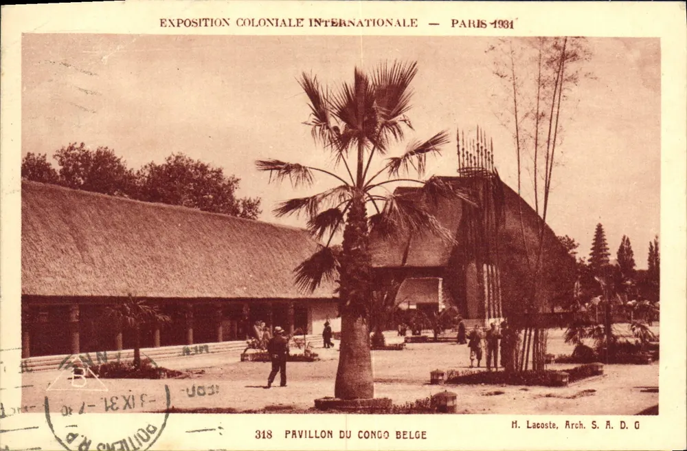 Pavillon des Kongo-Belgien — Internationale Kolonialausstellung — Paris 1931 - Vorderseite