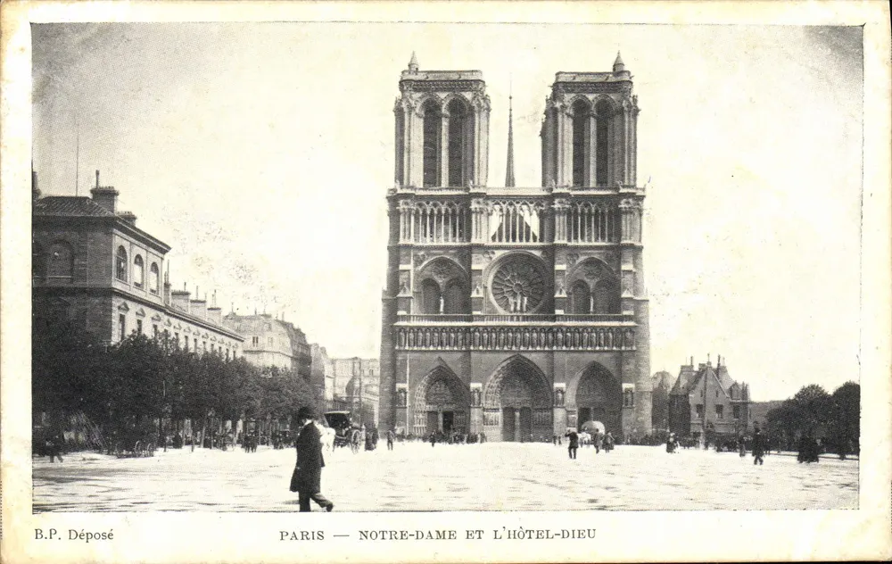 Paris — Notre-Dame und Hôtel-Dieu — B.P. Déposé - Vorderseite