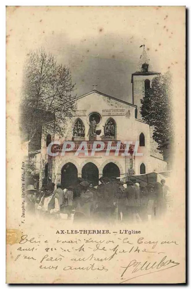 Ax-les-Thermes — De Kerk — F. Dauphin, boekhandel uitgever, Foix - Voorkant