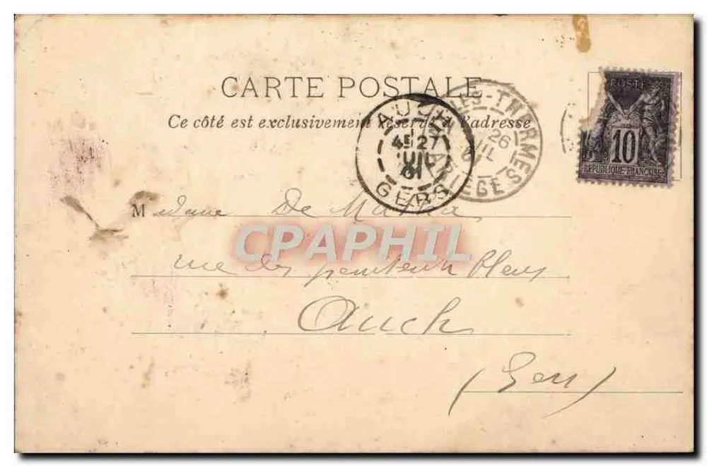 Ax-les-Thermes — De Kerk — F. Dauphin, boekhandel uitgever, Foix - Achterkant