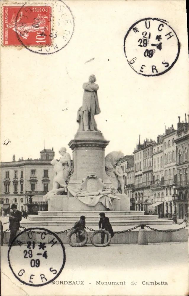 Bordeaux - Monument de Gambetta — editor desconhecido, número de série não visível - Frente
