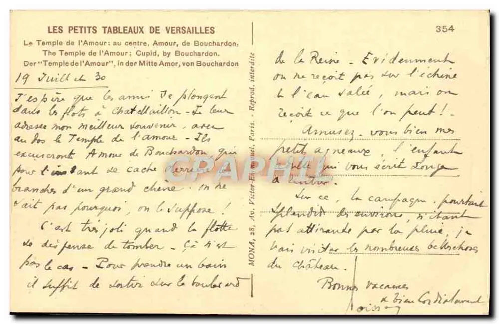 Versailles — o Templo do Amor — Mang - Verso