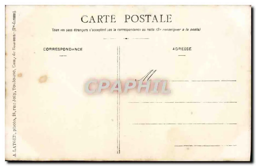Soldaten in Felduniform — Militärlager — A. LATEGIER, Toulouse - Rückseite