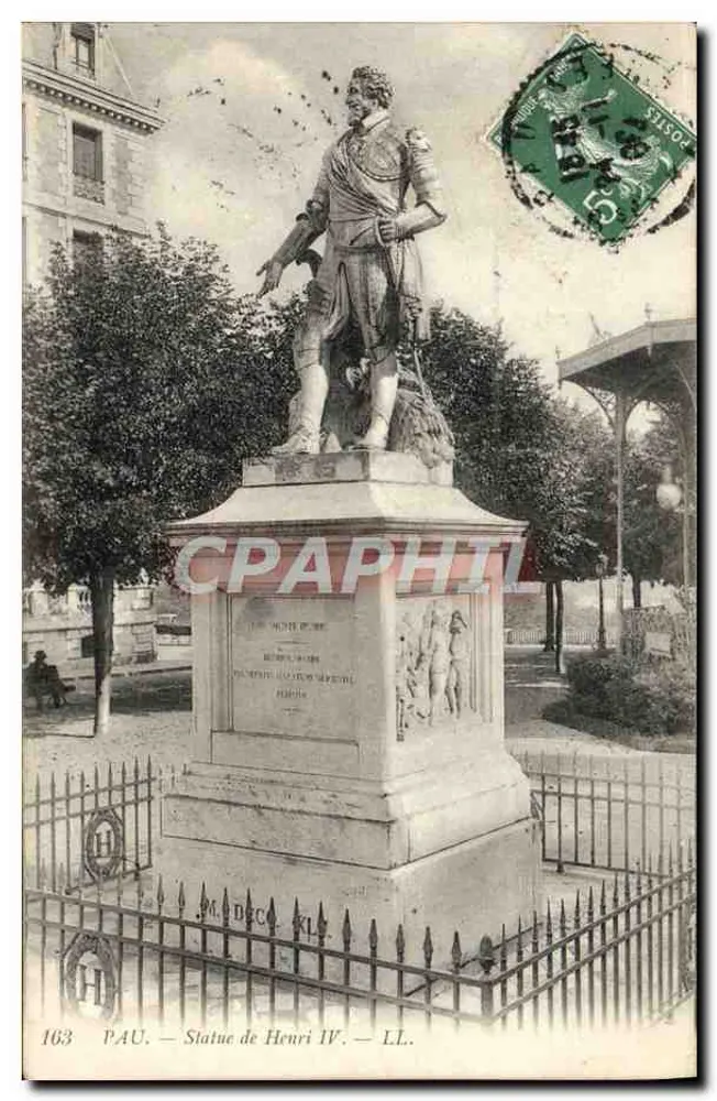 Pau — Estátua de Henrique IV — LL. — M. Deco. K.L.S. - Frente