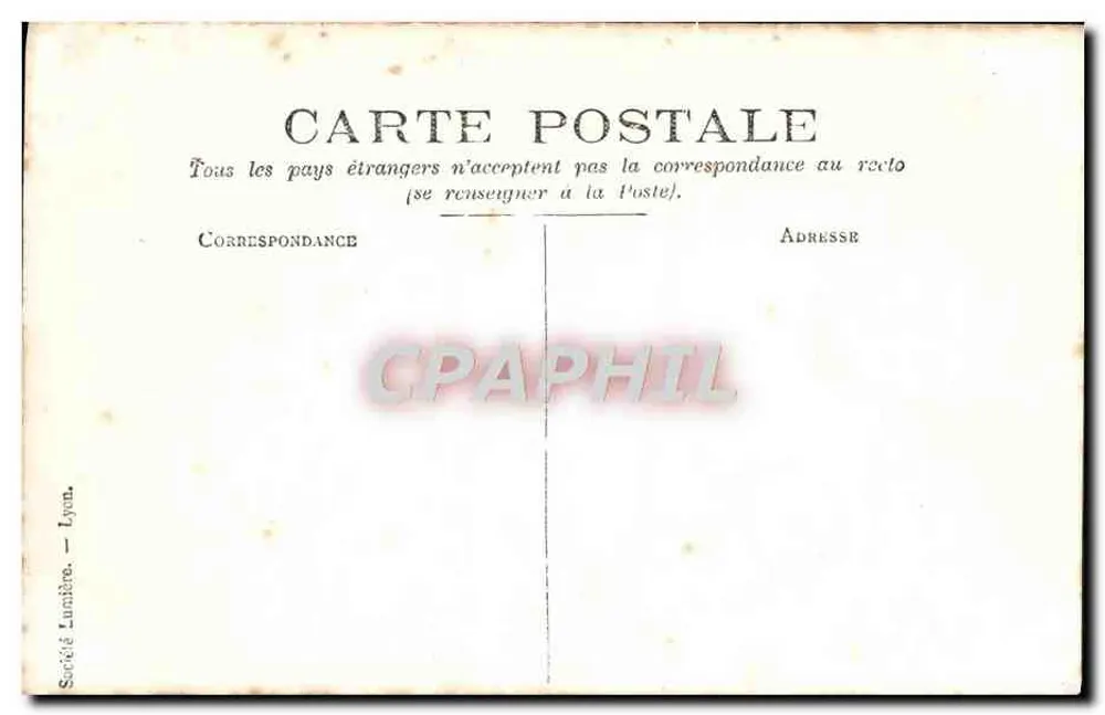 Kind in Soldatenuniform — Photographie — Société Lumière, Lyon - Rückseite