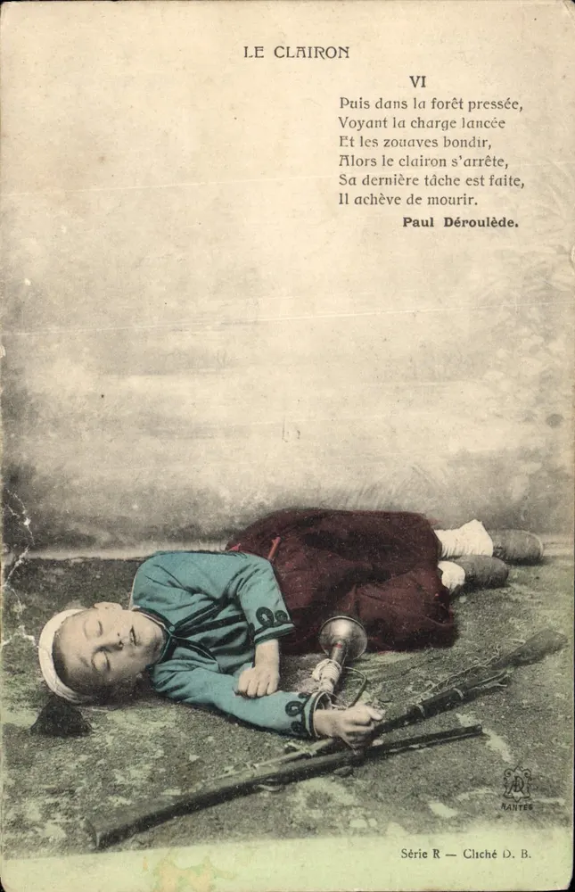 Le Clairon — Poème de Paul Déroulède — Éditeur D. B. — Série R - Vorderseite